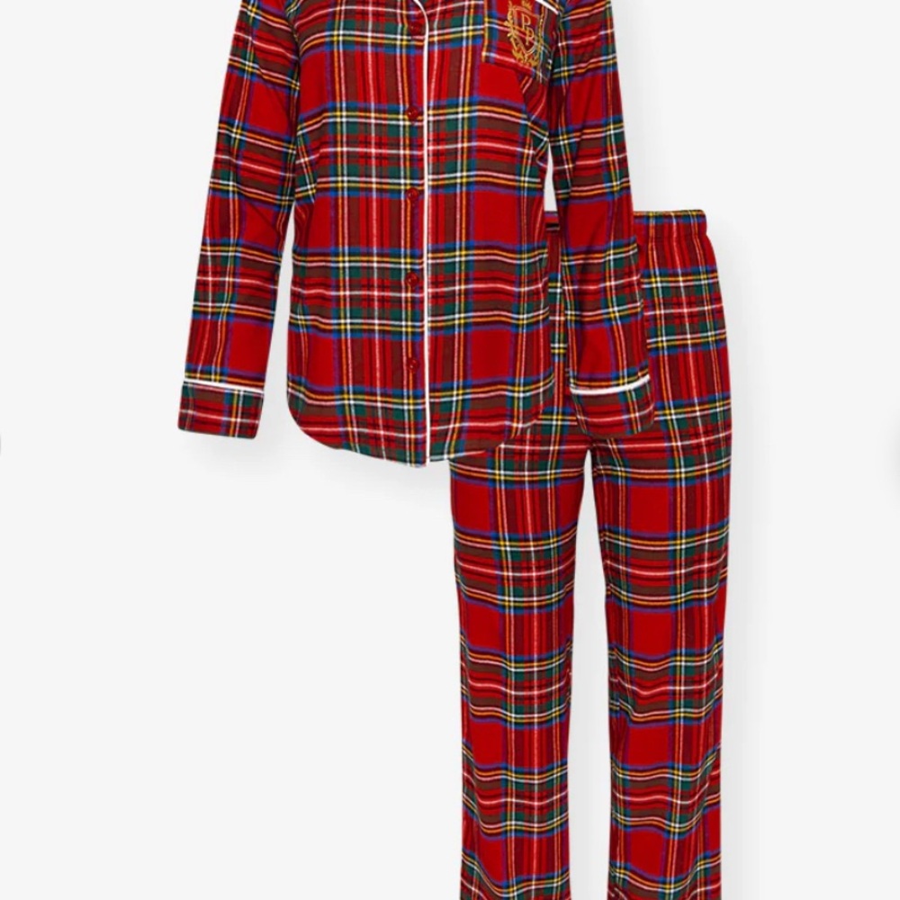 Posh Peanut Red Plaid Pajama Set